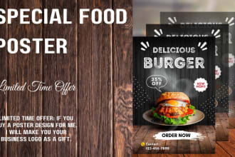 design customized your food poster design with in 24 hours