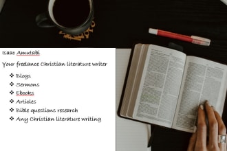write your christian blog, article, preaching, ebook and more