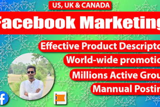 do facebook marketing USA UK and page promotion worldwide