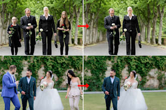 photoshop person, add or remove object from wedding pictures