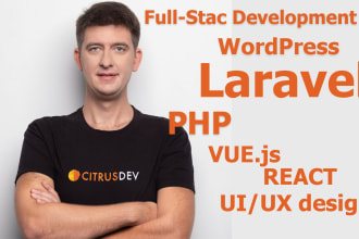 develop any php, laravel, wordpress, ui ux website web development