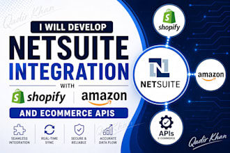 develop netsuite integration with shopify, amazon, and ecommerce apis