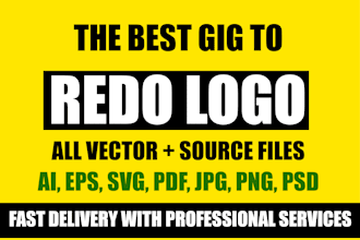 redo, upgrade, redraw artwork or logo into vector