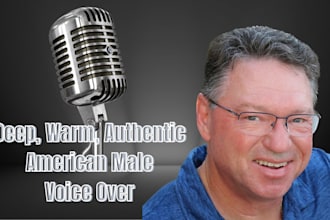 record an engaging american male voice over