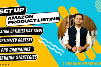 set up amazon product listing with optimization, seo