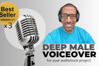 record a deep male voice over for your audiobook
