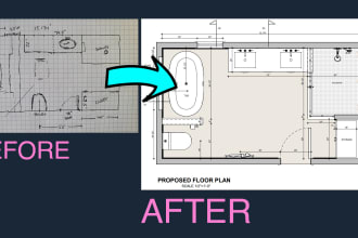 draw your architectural plans, sketch in digital autocad