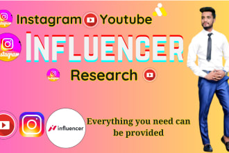 find the best instagram tiktok, youtube influencers research
