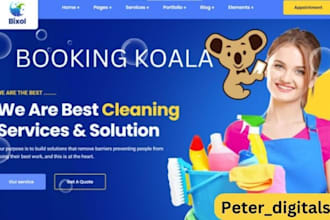 build  booking koala website cleaning service website, house ,office cleaning