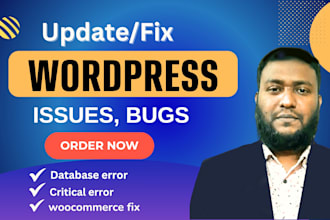 fix wordpress issues, critical errors, elementor fix, within a few hours