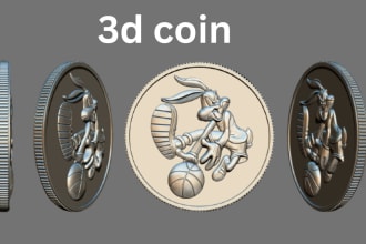 sculpt 3d bas relief coin for 3d printing