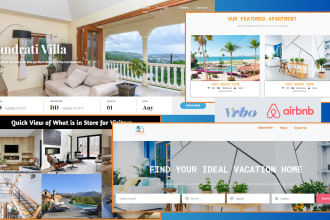 vacation rental website, property management website, airbnb, hotel booking