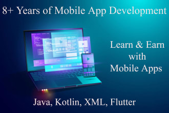 help to learn java, xml, flutter for android and IOS apps coding