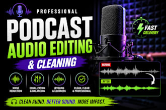 produce podcast audio editing and cleaning quickly