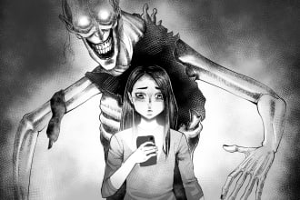 draw dark, horror illustration