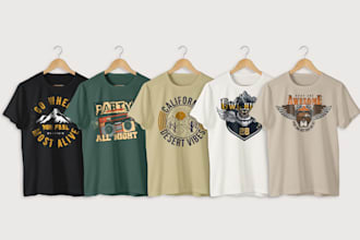 design vintage and bulk t shirt design for your business
