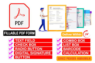 create a fillable form or covert to fillable PDF form