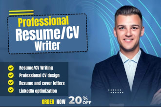 provide professional resume writing service, cv, cover letter and linkedin