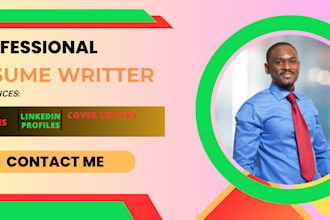 professionally write your resume, cover letter, linkedin, cv