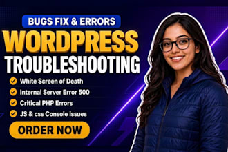 fix wordpress issues, errors, bugs, and critical errors