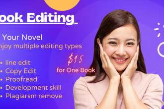 copy edit, line edit, or proofread your book