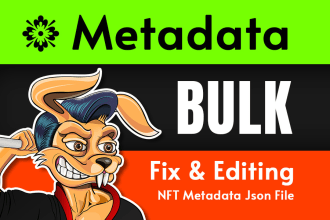 do json nft metadata files error fixing, editing, rename and convert to csv