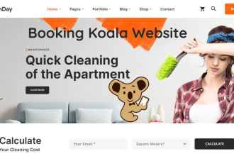 design cleaning service website with booking koala, booking koala website