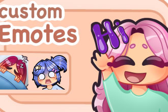 draw cute chibi emotes for youtube, twitch and others