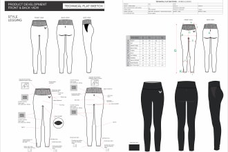 create streetwear hoodie,jogger,tshirt,and fashion design apparel tech pack