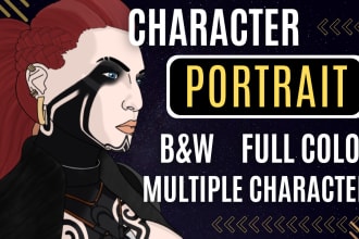 create a digital drawing portrait of your character, roleplaying or concept art