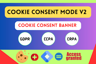 setup advanced cookie consent mode v2, banner gdpr, ccpa for gads, ga4 by GTM
