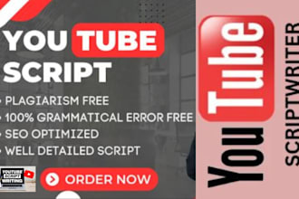 write your youtube script, scriptwriting, movie script