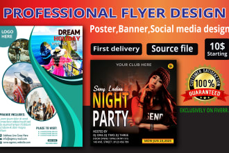 do business, real state,party, food, and event flyers with postcard design