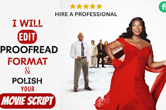 proofread, edit, and format film script in final draft, movie script screenplay