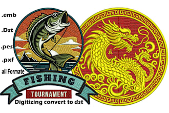 do logo digitizing, convert to jef, dst, pes, in 1hr