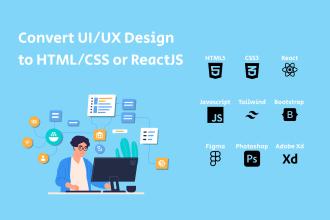 convert figma to html, psd to html, figma to react using tailwind css