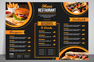 create a professional restaurant or food menu design