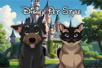 create disney style pet portraits in 24 hours