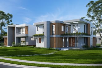 make 3d  models in revit or sketchup and rendering