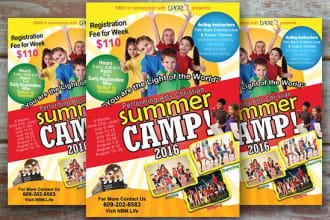 design a nice eye catching flyer for any kids event, summer camp, etc