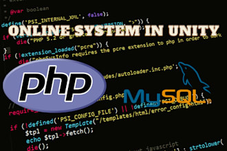 make any online system with php and mysql in unity