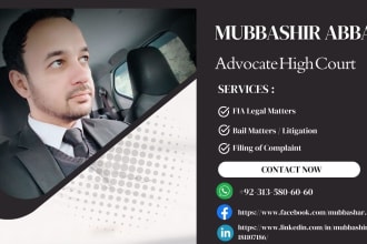 be your lawyer to deal fia legal matters in pakistan