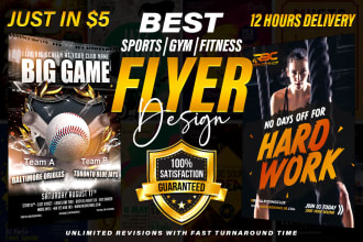 design attractive sports, gym, fitness, football flyer or poster