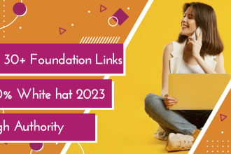build 40 foundation SEO backlinks high da 30 plus