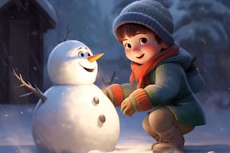 create christmas children book illustrations