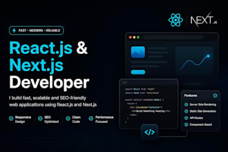 do frontend web development in react js next js javascript