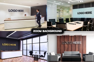 design fully custom zoom virtual background with your logo