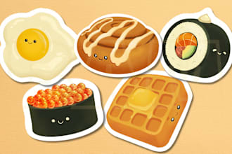 draw cute kawaii stickers illustrations doodles