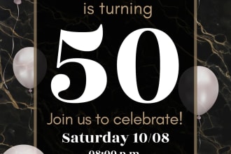 create invitation, birthday, wedding, baby shower, party and greeting car