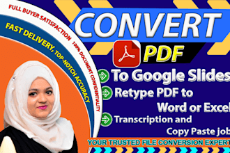 convert pdf to google slides or sheets, retype scanned PDF, copy paste job